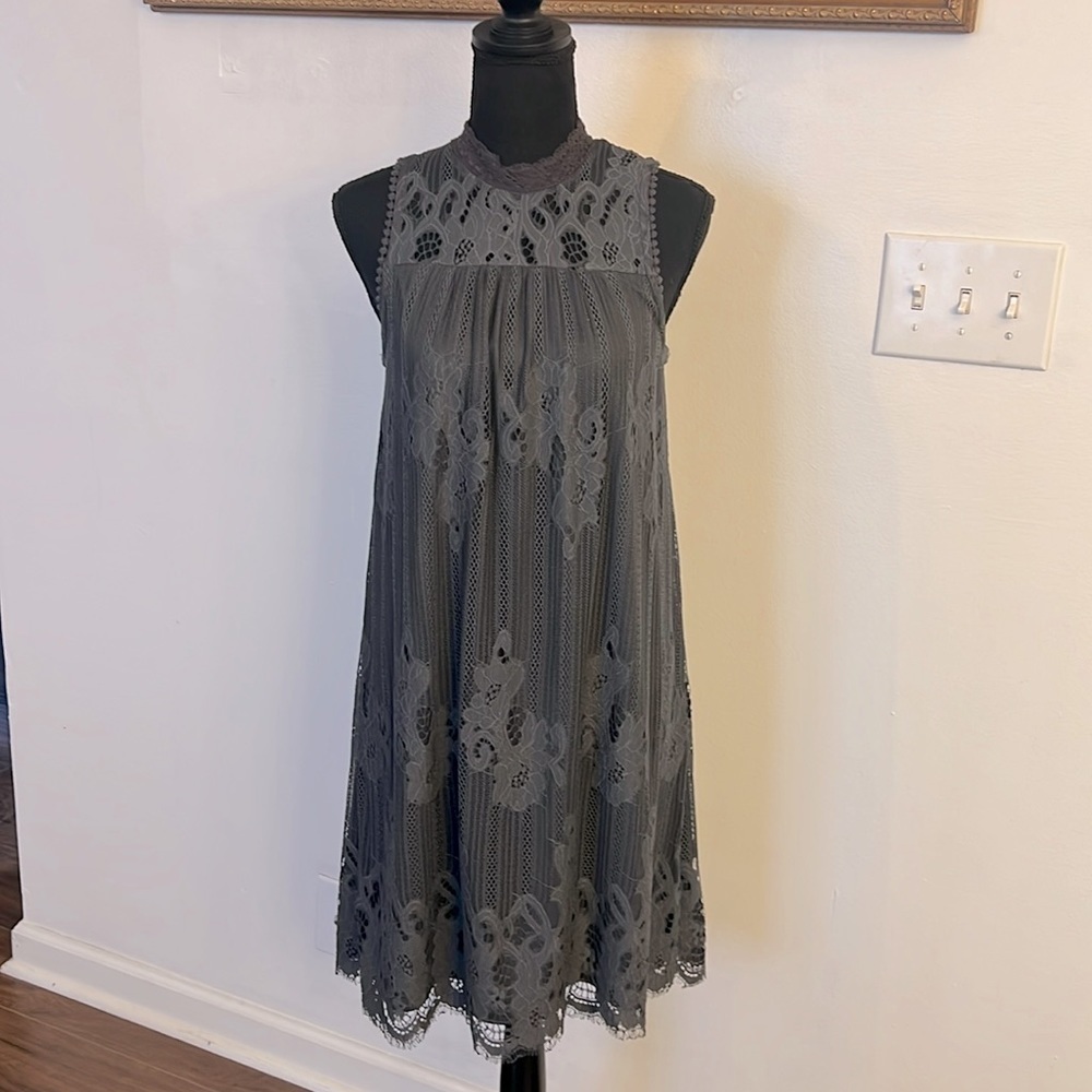 Maurices Classy Lace Neckline Baby Doll Dress, Sz. S.